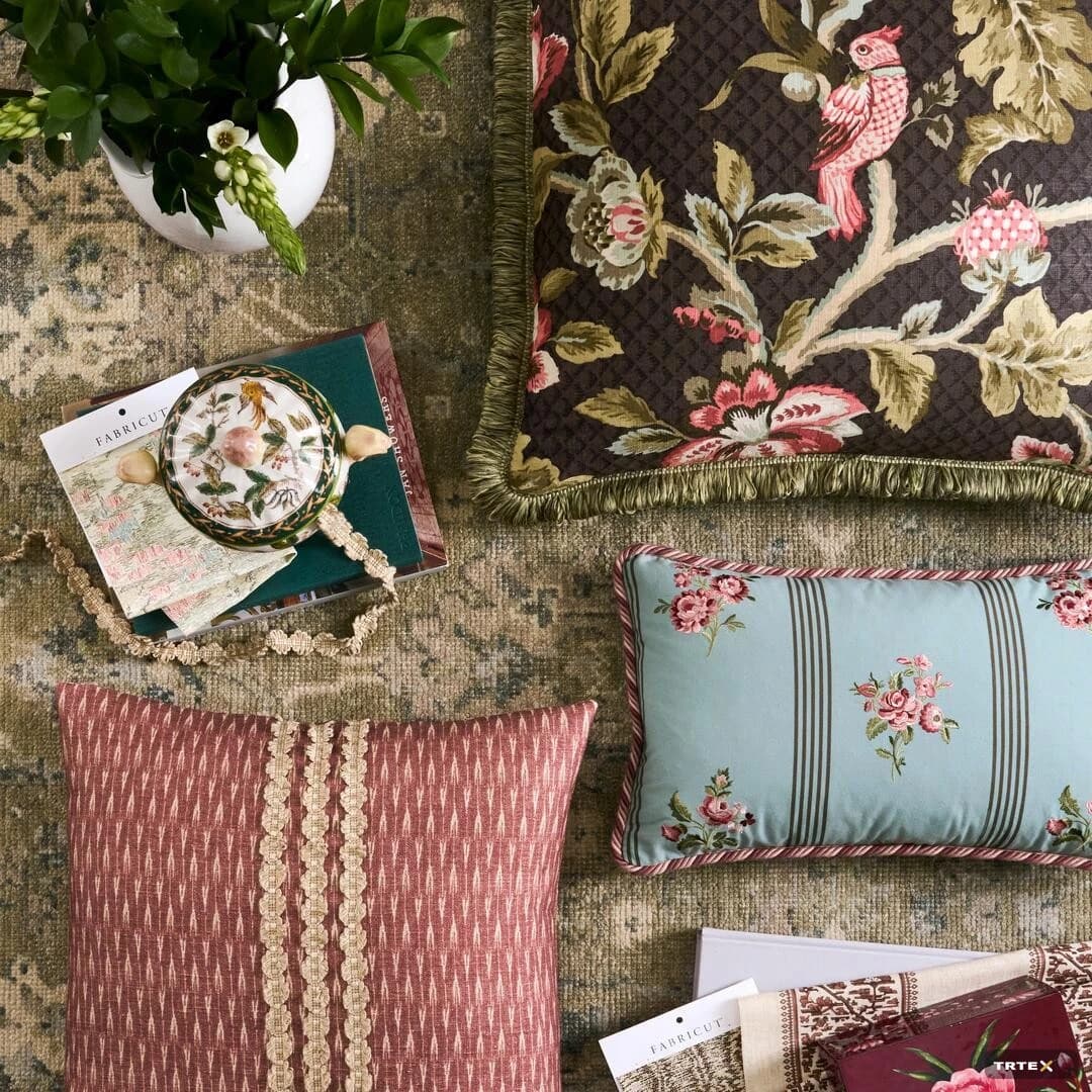 Fabricut présente sa collection Heirloom, combinant tissus et tapis